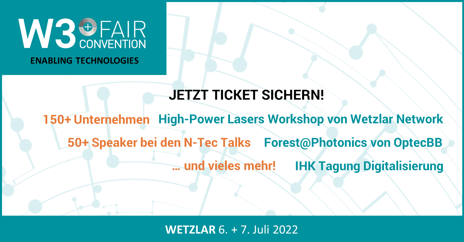 W3+ Fair Wetzlar 2022 – der Ticketshop ist offen!