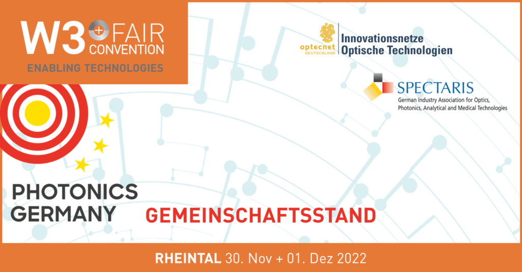 PHOTONICS GERMANY Gemeinschaftsstand auf der W3+ Fair Rheintal 2022 W3+ Fair