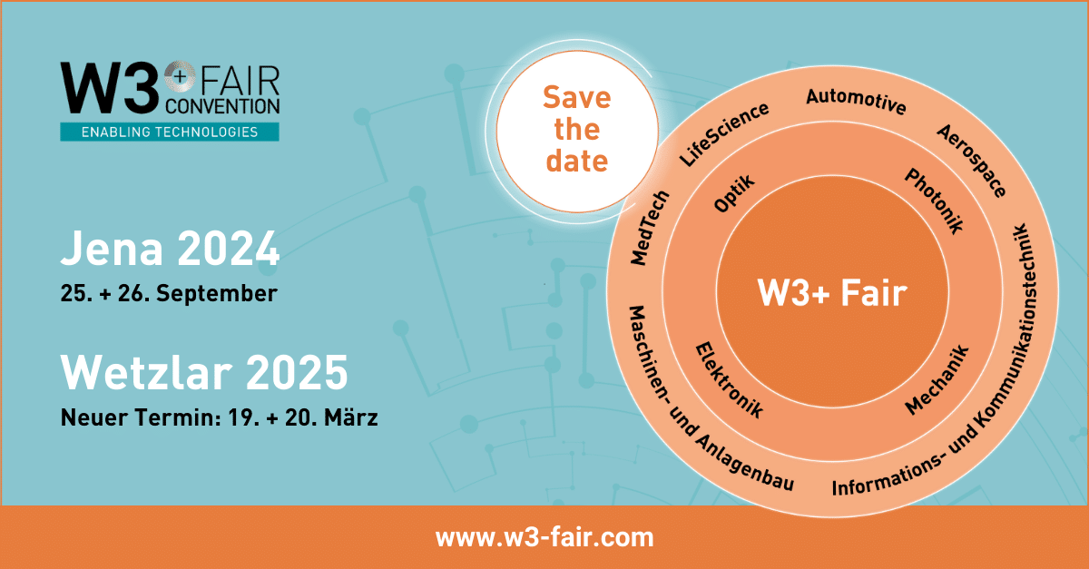 Save the date - W3+Fair Jena 2024 und Wetzlar 2025