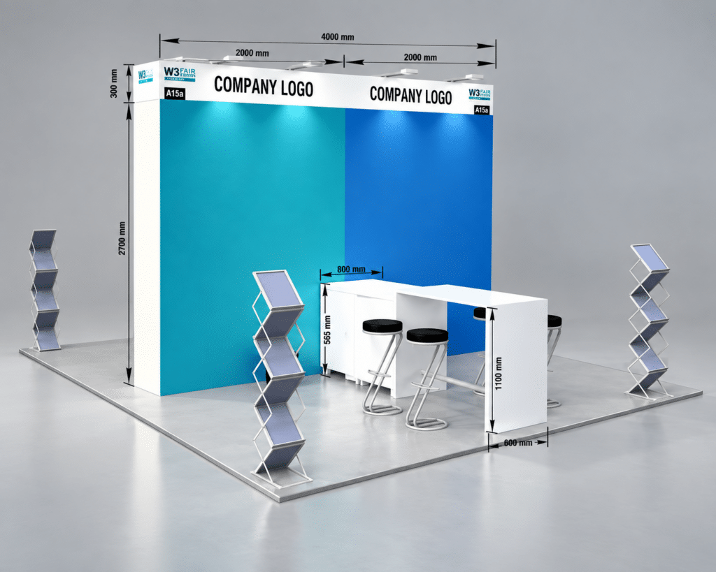 W3+Fair Messestand 7,5qm - Skizze