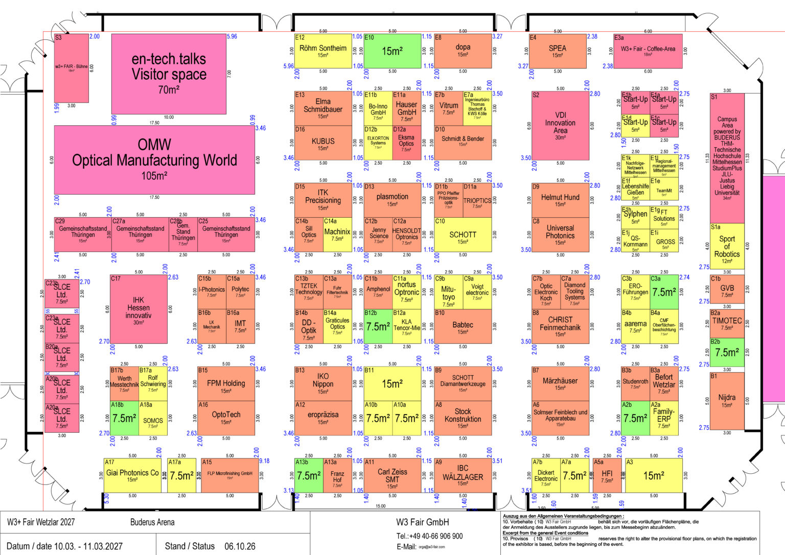 W3+ Fair Wetzlar 2027 - Hallenplan